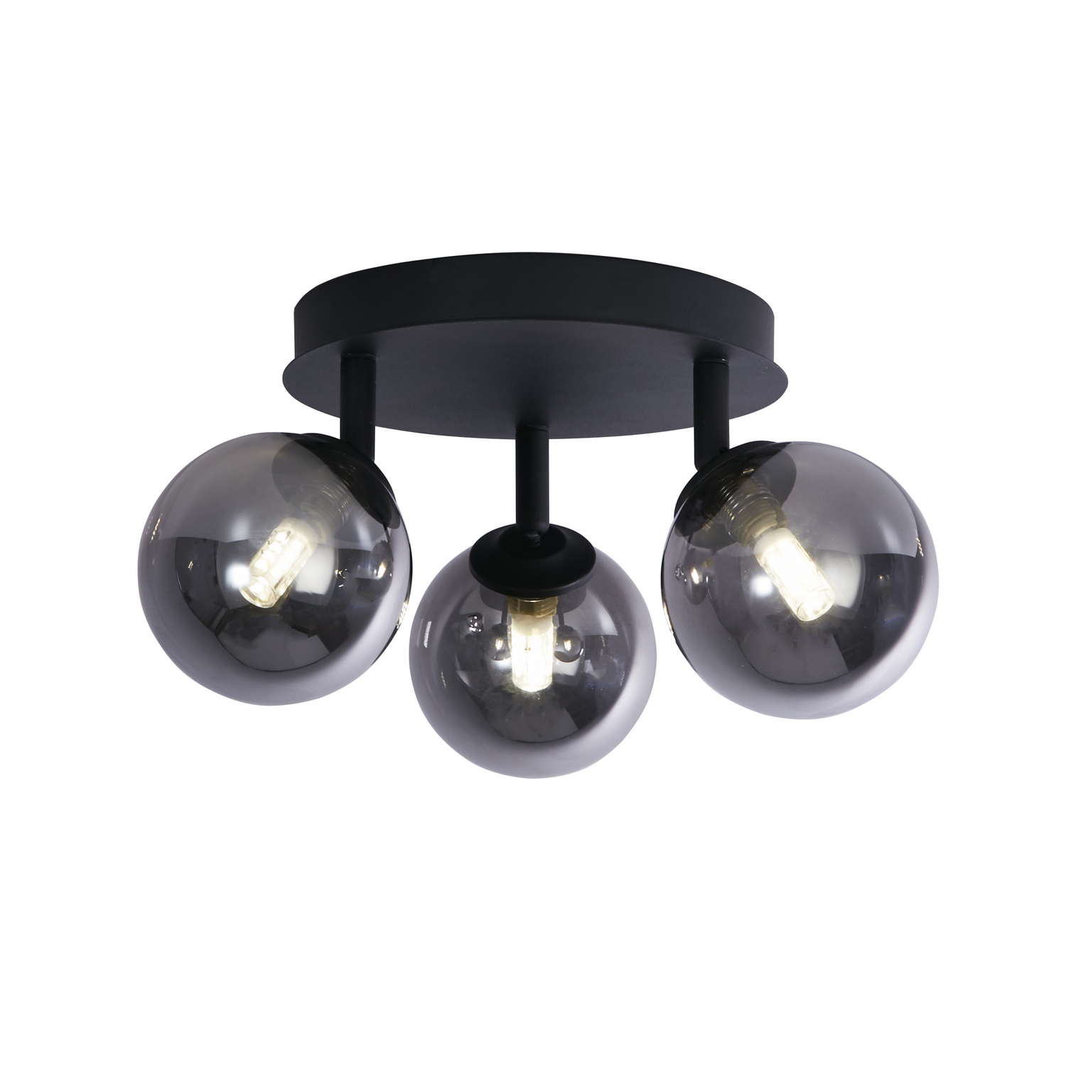 Searchlight Crosby Halbflächenleuchte Deckenleuchte Lampe Wohnraum Silberfarben B-Ware - 5053423242002