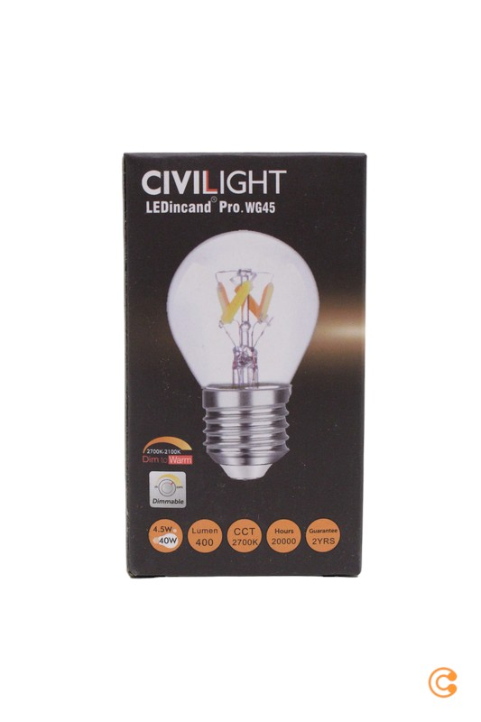 Civilight 4,5-W-Filament-LED-Tropfenlampe E27 dim to warm-Technologie 2 STÜCK