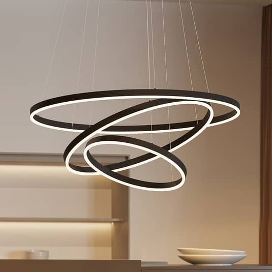 Arcchio Albiona Led Hängeleuchte Hängeleuchte Lampe Leuchte Schwarz 3 Ringe B-Ware