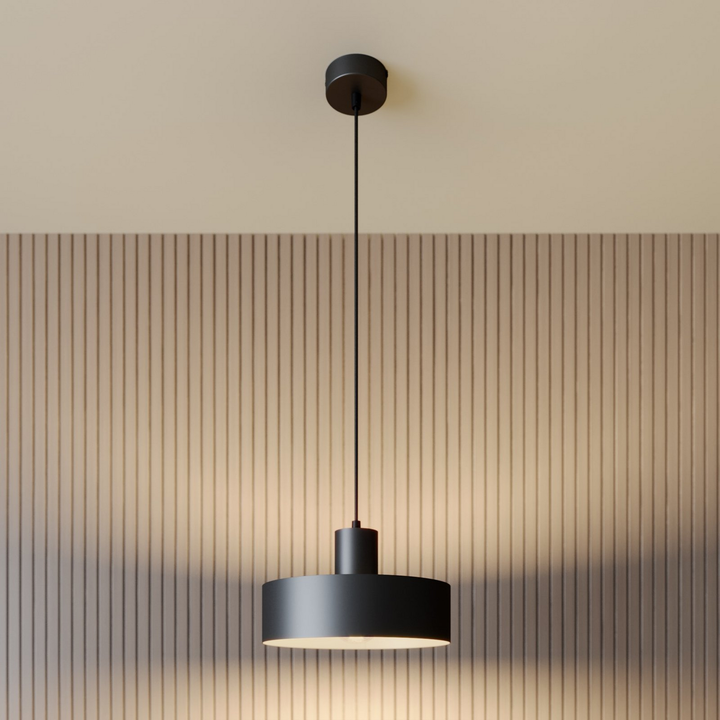 Hängeleuchte Lampe Leuchte Hängelampe Deckelampe Rif aus Metall, schwarz Ø 25 cm