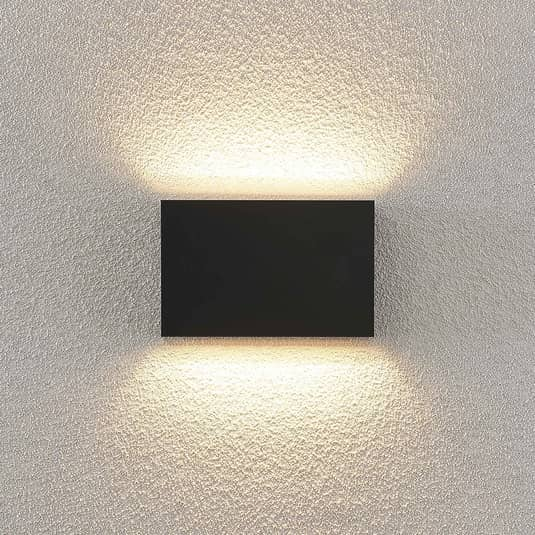 Applique murale extérieure LED Lindby Jarte de qualité B, éclairage indirect, gris foncé