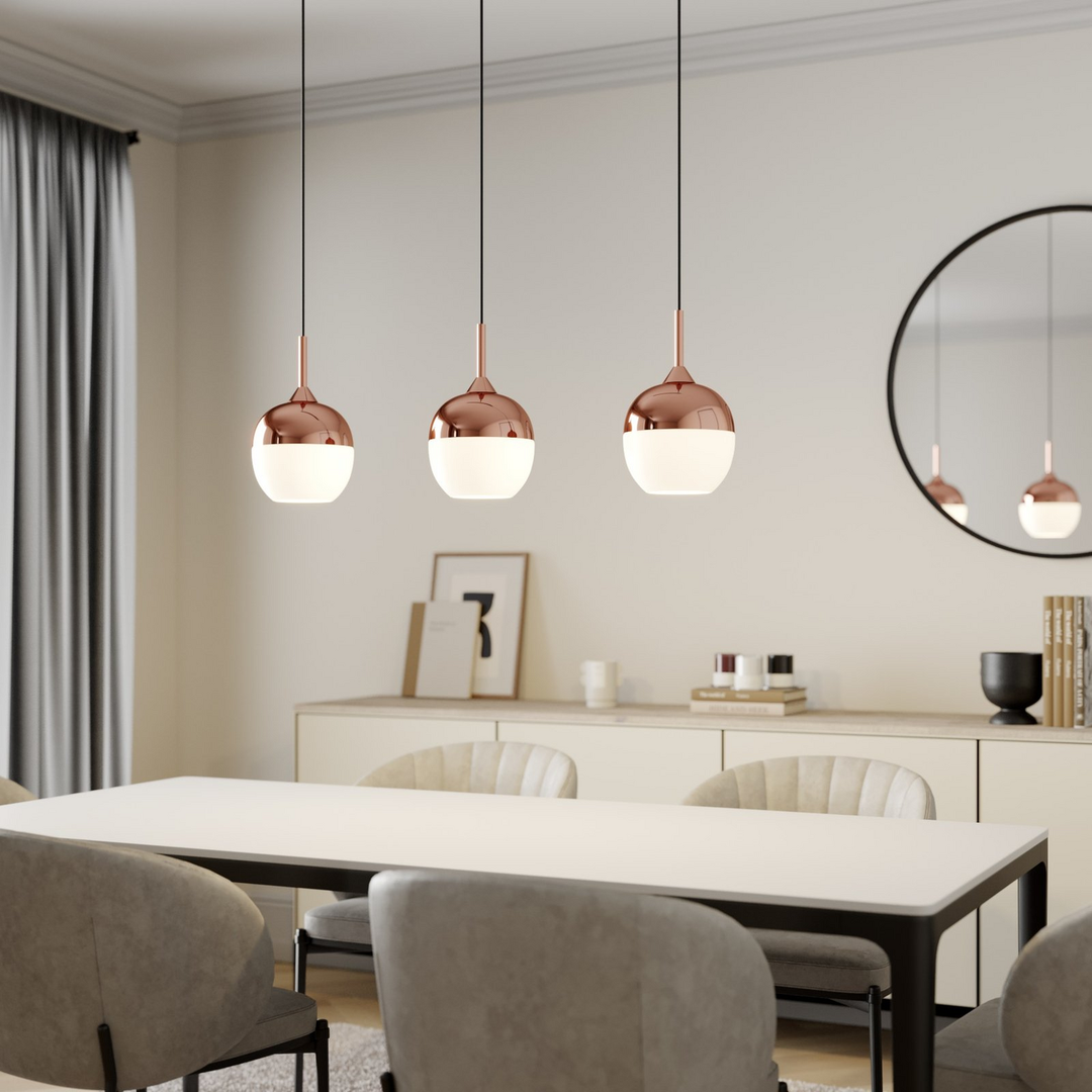 Lindby Rangina Pendelleuchte Hängeleuchte Deckenlampe Leuchte Kupfer 3 Flammig B-Ware - 4251096565423