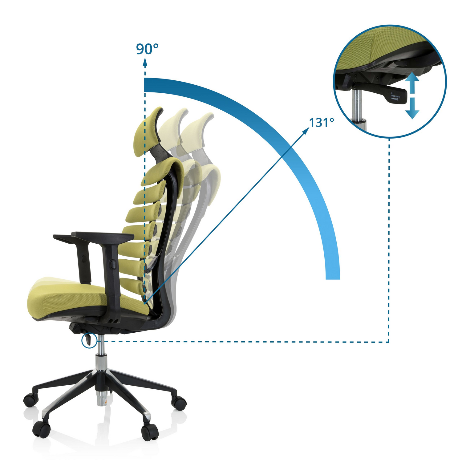 Hjh Office Bürostuhl Drehstuhl Schreibtischstuhl Ergo Line Ii Pro Profi Grün B-Ware - 714606