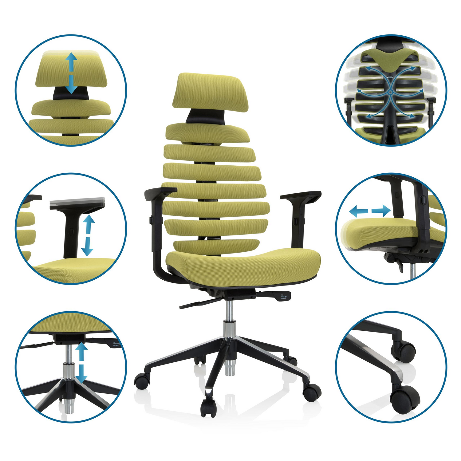 Hjh Office Bürostuhl Drehstuhl Schreibtischstuhl Ergo Line Ii Pro Profi Grün B-Ware - 714606