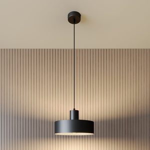 Suspension de qualité B, lampe, luminaire, suspension, plafonnier, Rif, en métal, noir, ø 25 cm