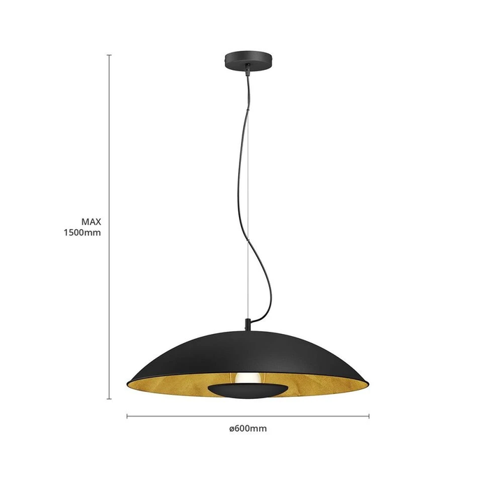 Lindby Pendelleuchte Emilienne Deckenlampe Hängeleuchte Lampe1-flmg E27 schw23