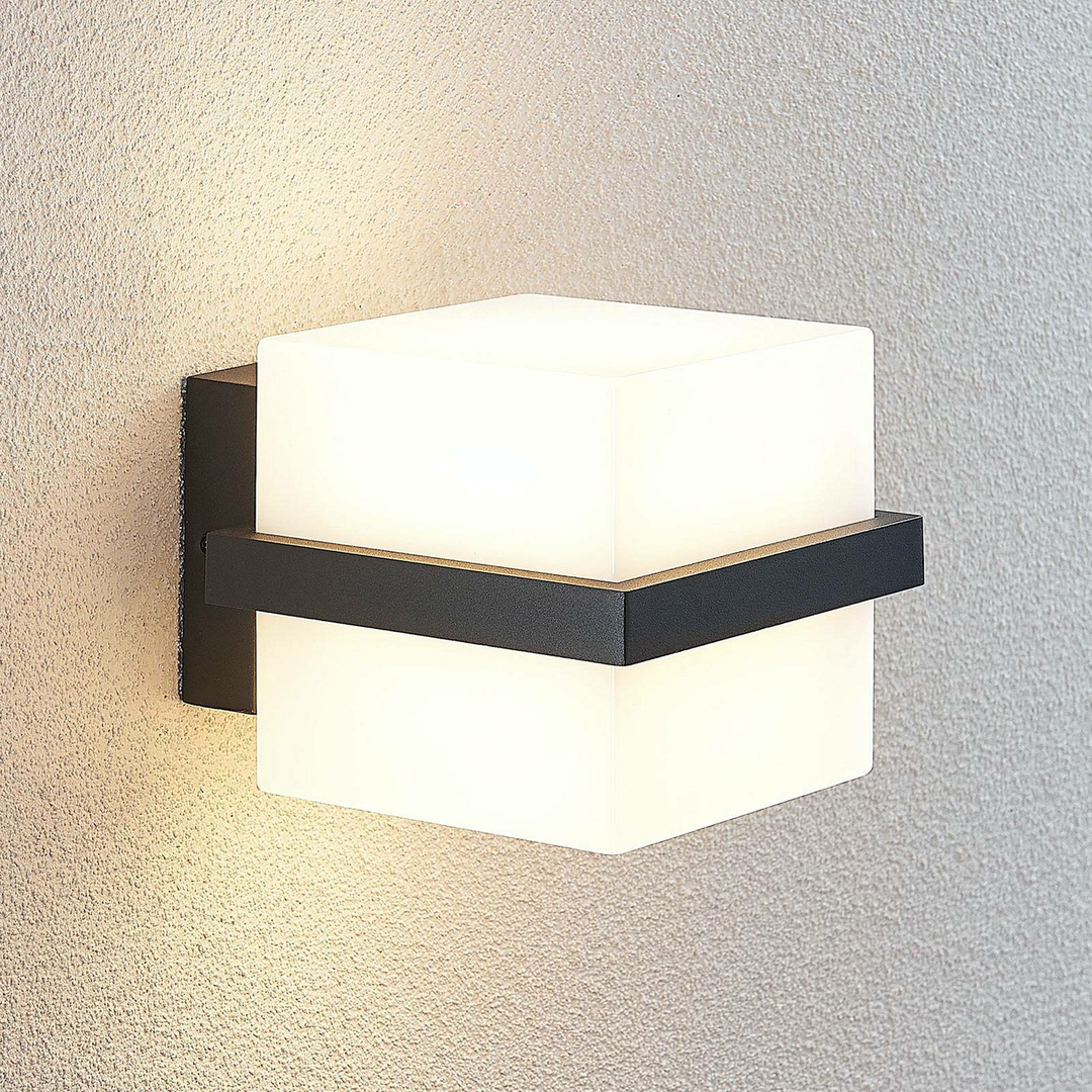 Lindby LED-Außenwandleuchte Auron Außenwandleuchte Wandleuchte Außenlampe Lampe