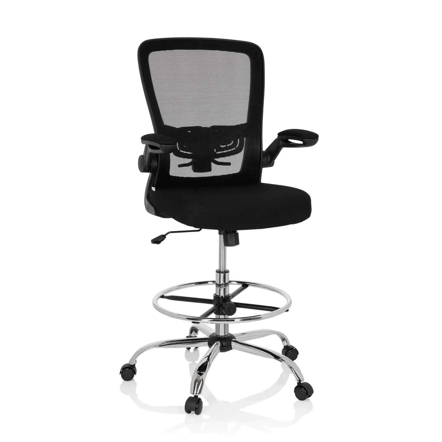 B-Ware Hjh Office Counterstuhl Drehstuhl Vendo Work Fußring Armlehnen Schwarz Bürostuhl