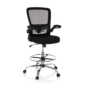 B-Ware Hjh Office Counterstuhl Drehstuhl Vendo Work Fußring Armlehnen Schwarz Bürostuhl