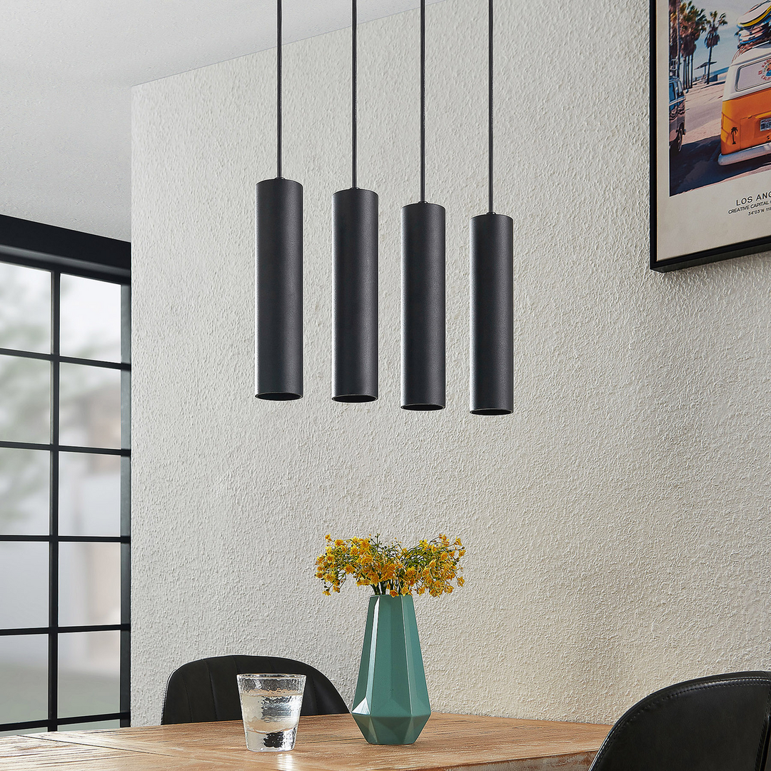 Prios Neliyah Hängeleuchte Deckenlampe Pendelleuchte Gu10 Rund Schwarz 4 Flg B-Ware - 4251911711608