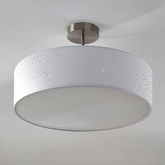 Plafonnier Lindby, suspension Umma, lampe de salon, Ø 50 cm, culot E27, blanc