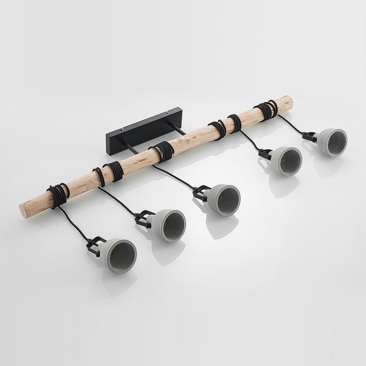 Lindby Amilia Hängeleuchte Deckenlampe Pendelleuchte GU10 mit Betonschirmen 5-fl