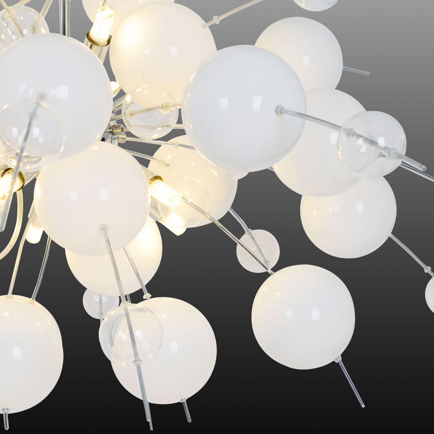 Näve Hängeleuchte Explosion Hängelampe Deckenlampe Leuchte In Weiß/Chrom 98cm B-Ware