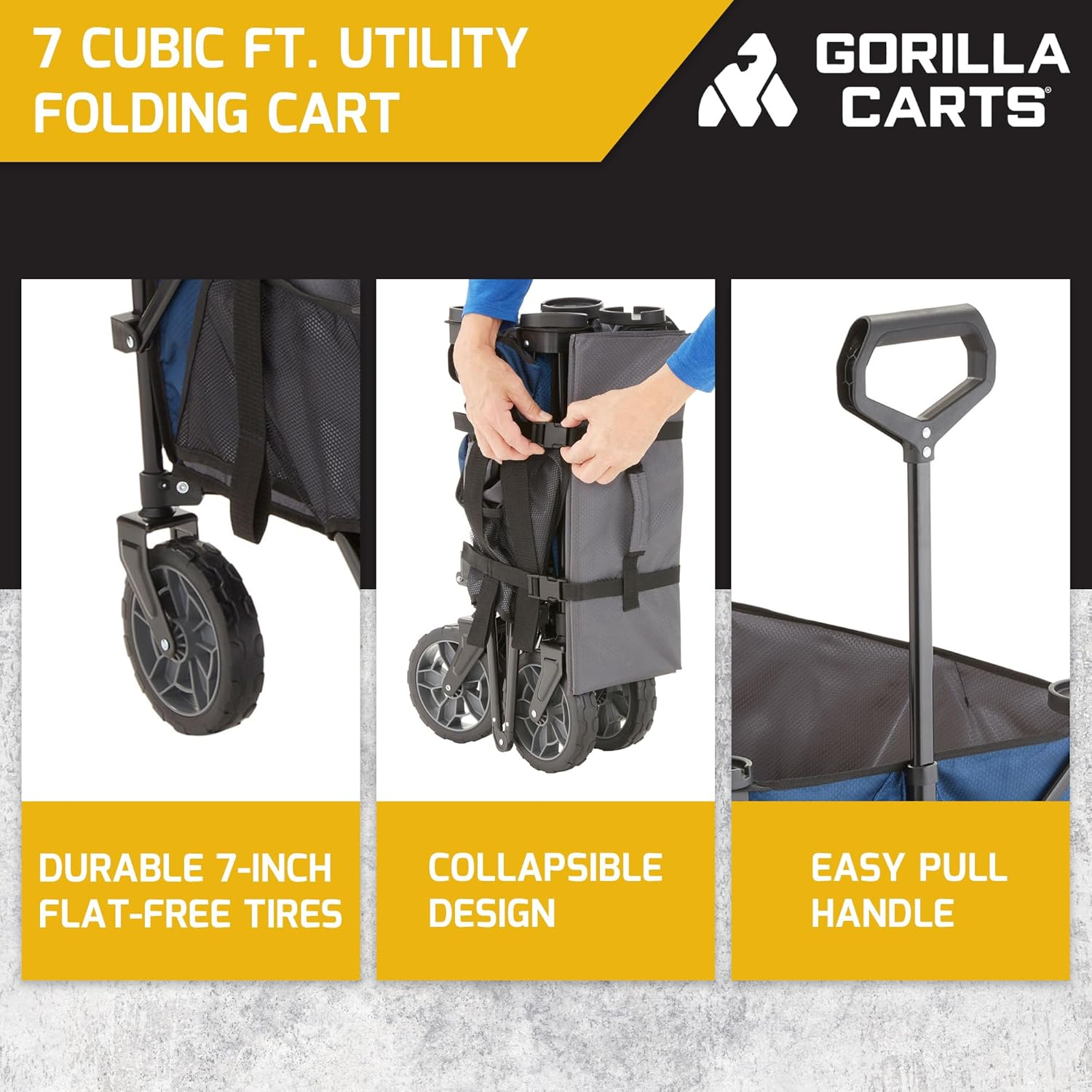 Gorilla Carts Nutzwagen Transportwagen Outdoor Wagen All Terrain Blau Faltbar B-Ware - 722571014674