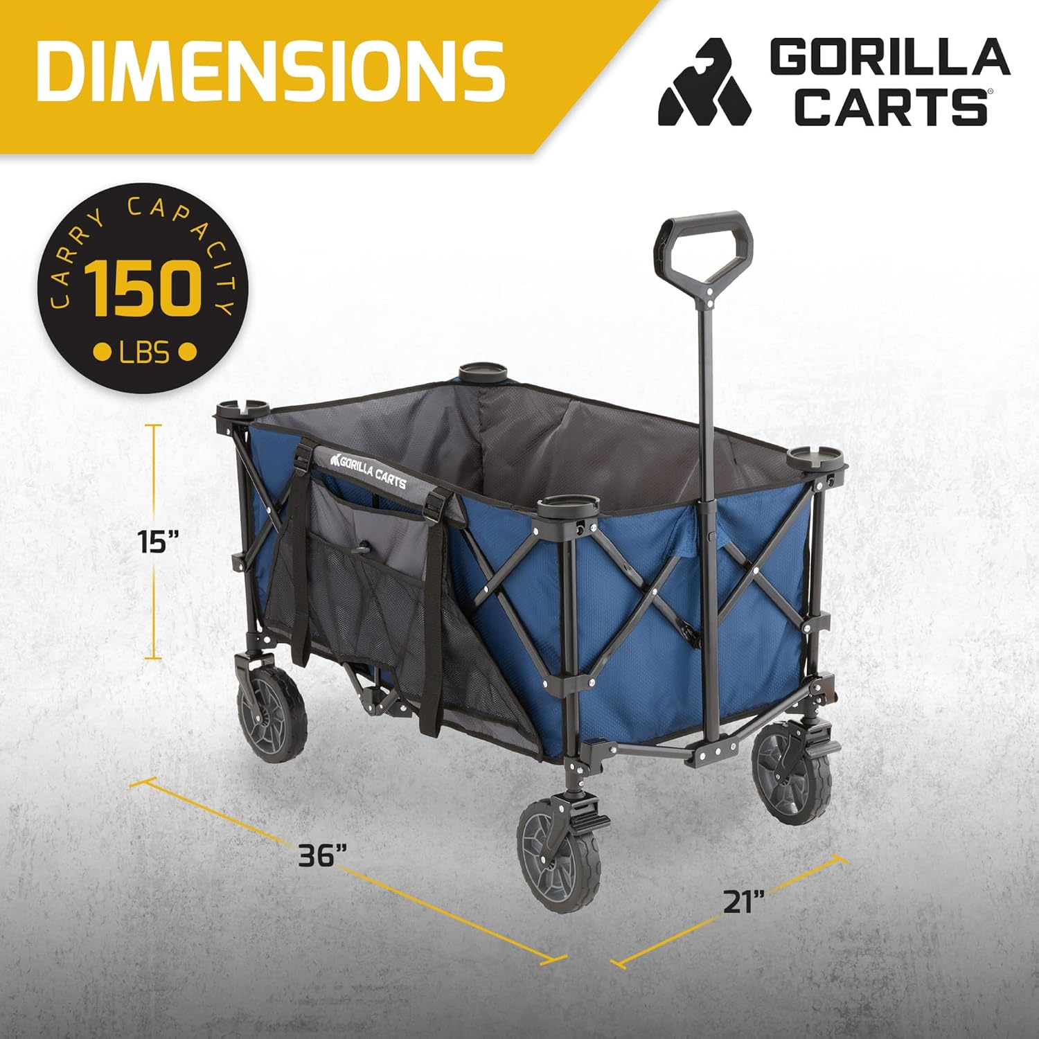 Gorilla Carts Nutzwagen Transportwagen Outdoor Wagen All Terrain Blau Faltbar B-Ware - 722571014674
