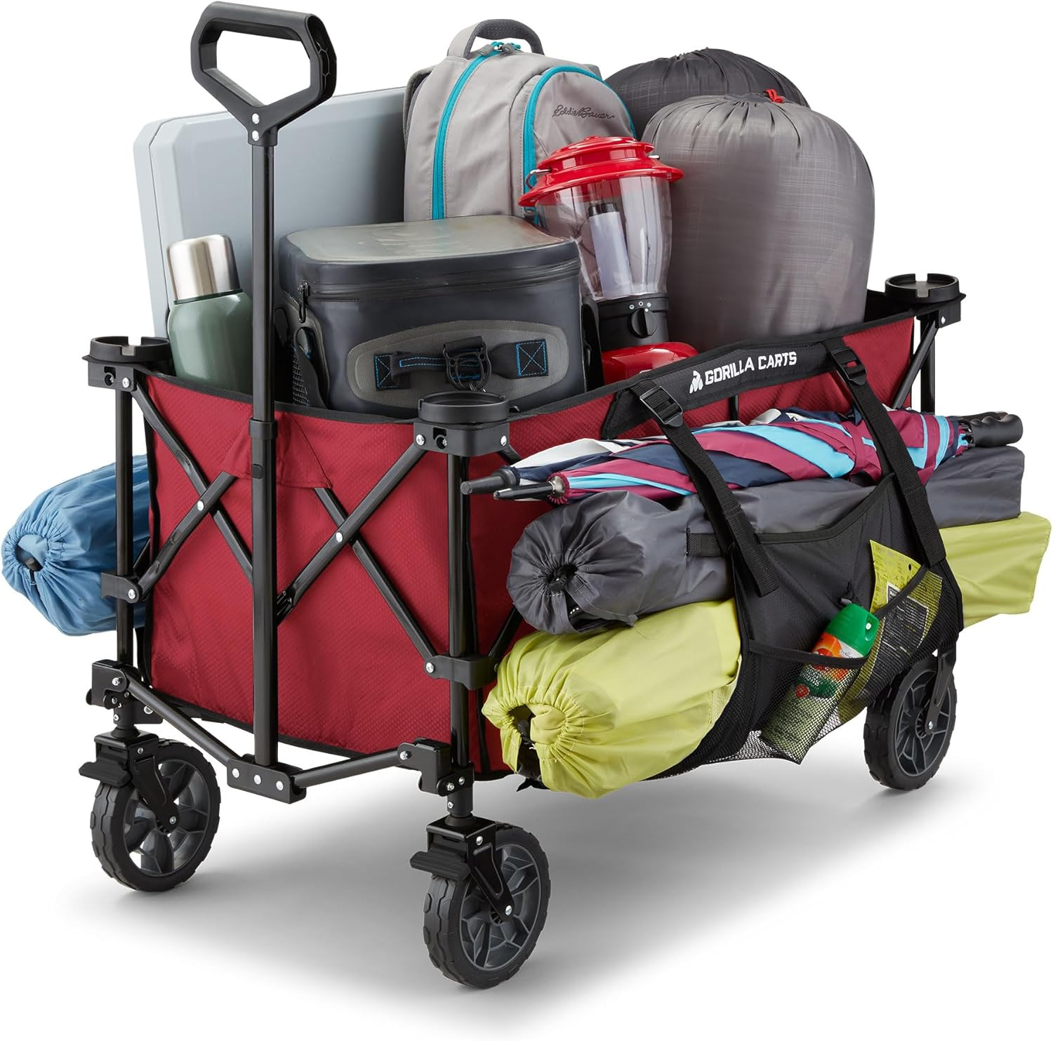 Gorilla Carts Festivalwagen Handwagen Campingwagen Xxl Bollerwagen 185 L Rot B-Ware