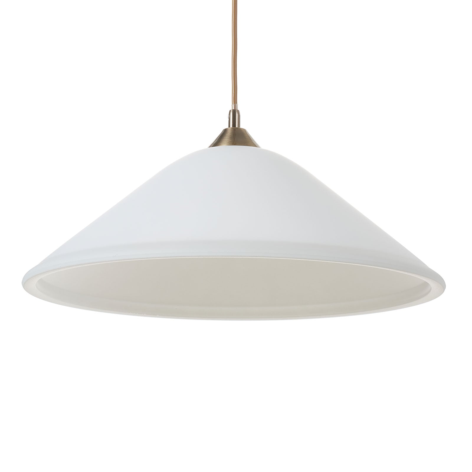 Orion Hängeleuchte LOISA Pendelleuchte dimmbar altmessing weiß 1x60W E27 40cm - 9003090219544