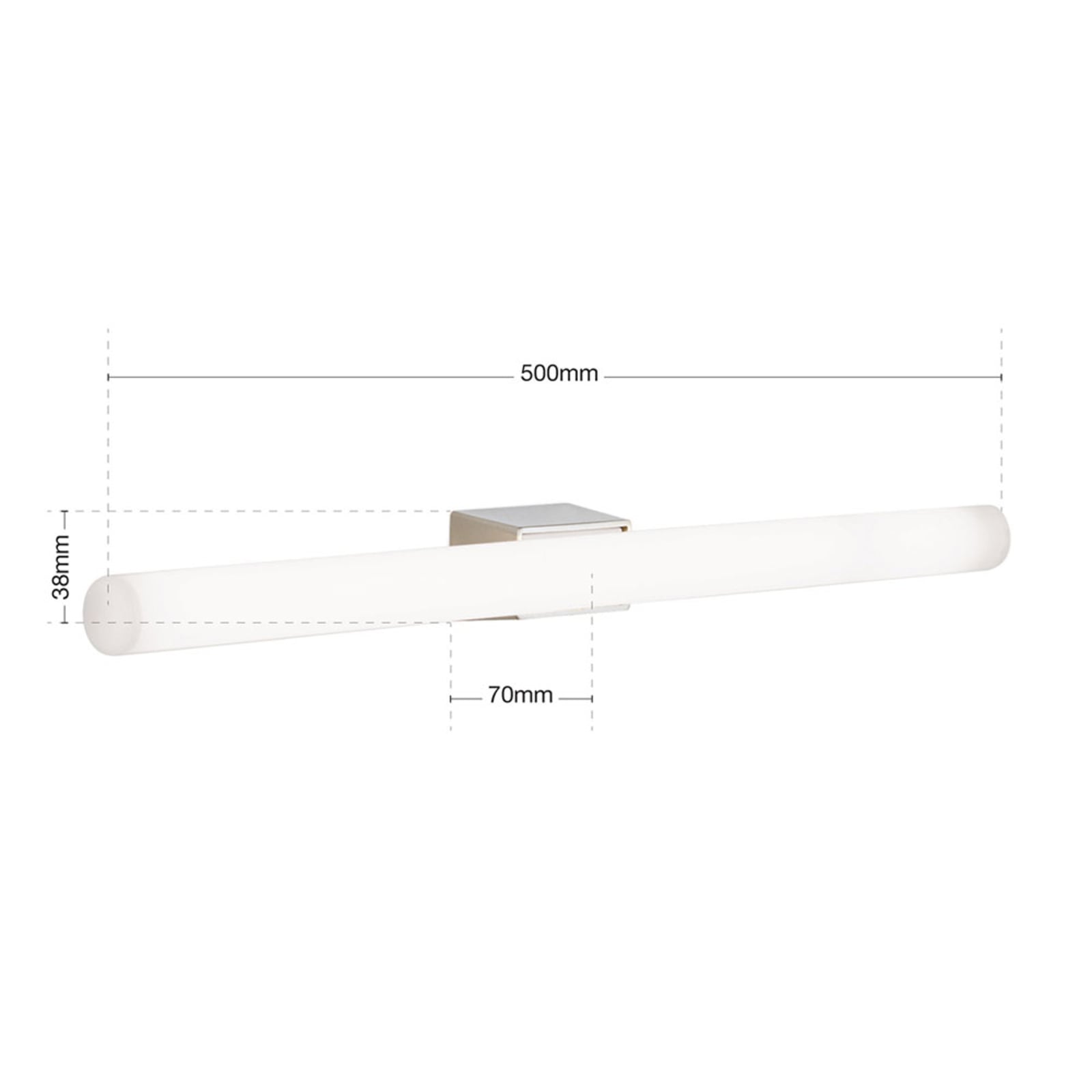 Visagist Spiegelleuchte Wandleuchte LED Lampe Halterung nickel matt Metall 50 cm - 9003090269747