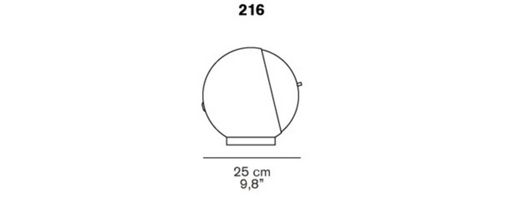 Oluce Eva Led Tischleuchte Nachttischlampe Kugelform Tischlampe Leuchte Schwarz B-Ware - 7265127
