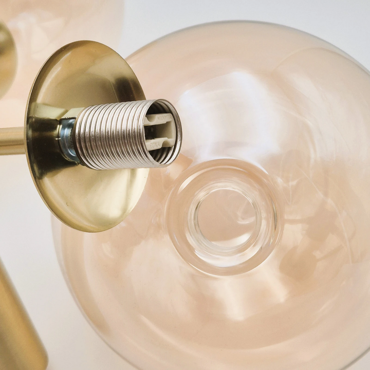Deckenleuchte Natalia 8-flammig Glas gold Deckenlampe Lampe Leuchte Spot Licht