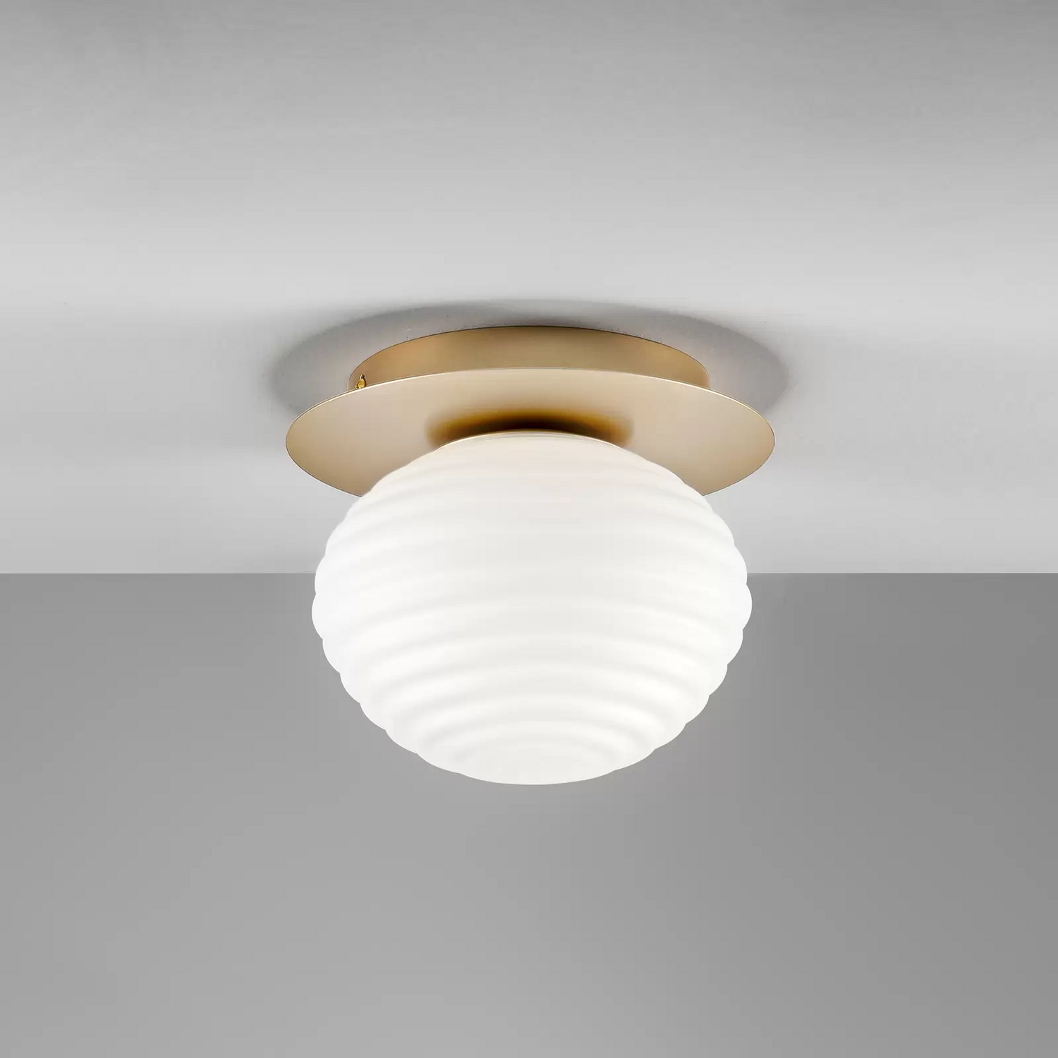 Eco Light Deckenleuchte Ripple Deckenlampe Leuchte Lampe Goldfarben/Opal ø 20 Cm B-Ware - 8031414888528