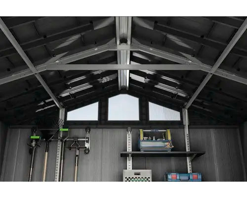 B-Ware Keter Gartenhaus Gerätehaus Geräteschuppen Stronghold Anthrazit Fußboden 300x243