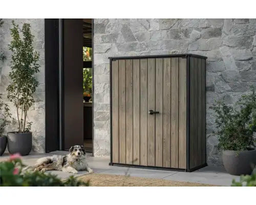 B-Ware Keter Gartenschrank Schrank Signature Ashwood Alto Kunststoff Anthrazit Braun - 7290112642790