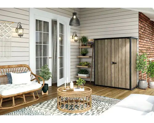 B-Ware Keter Gartenschrank Schrank Signature Ashwood Alto Kunststoff Anthrazit Braun - 7290112642790