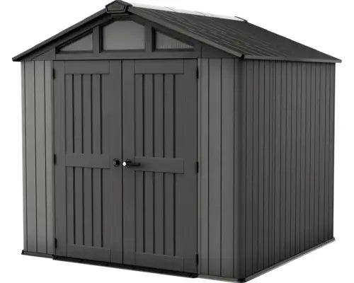 B-Ware Keter Gartenhaus Gerätehaus Stronghold 8x8 Schuppen Anthrazit Fußboden Fenster - 7290112644596