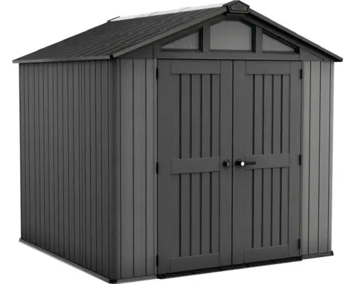 B-Ware Keter Gartenhaus Gerätehaus Stronghold 8x8 Schuppen Anthrazit Fußboden Fenster - 7290112644596