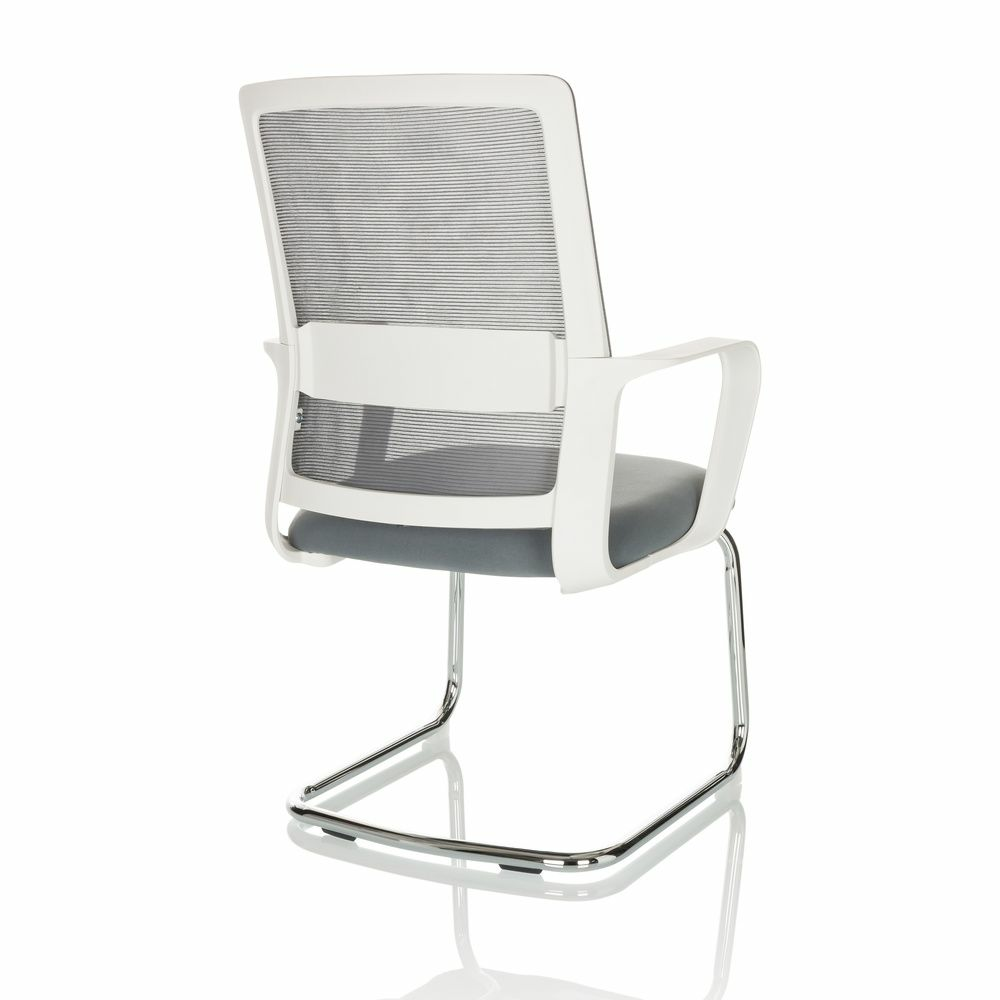 B-Ware Hjh Office Besucherstuhl Freischwinger Stuhl Visiter W Grau Netz  - 4064323034995