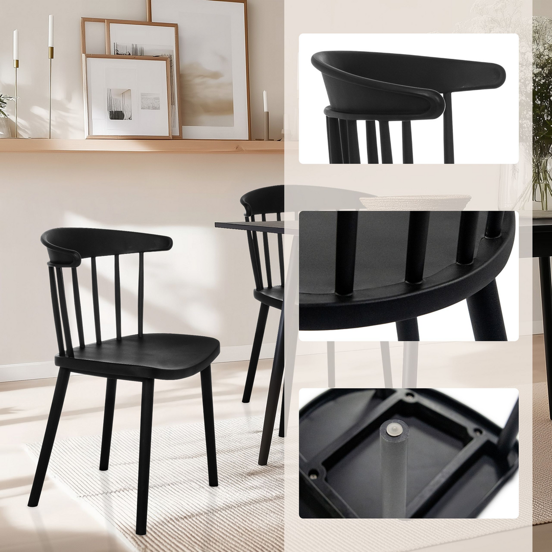 Hjh Living Artifo Rib Esszimmerstuhl Stuhl Sitzmöbel Küche Schwarz B-Ware - 729493