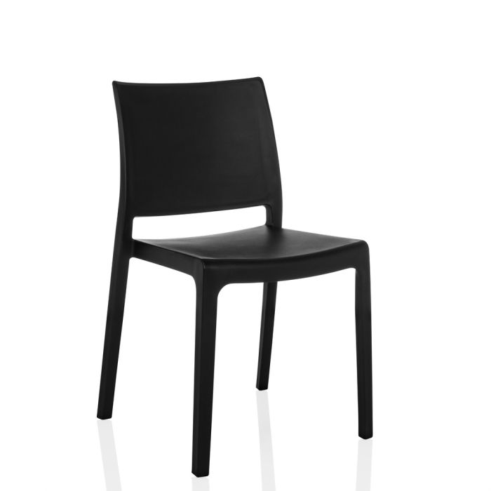 Hjh Living T37 V Outdoor Stuhl Esszimmerstuhl Gartenstuhl Stapelbar Schwarz B-Ware - 729494