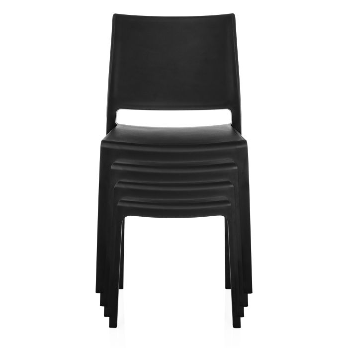 Hjh Living T37 V Outdoor Stuhl Esszimmerstuhl Gartenstuhl Stapelbar Schwarz B-Ware - 729494
