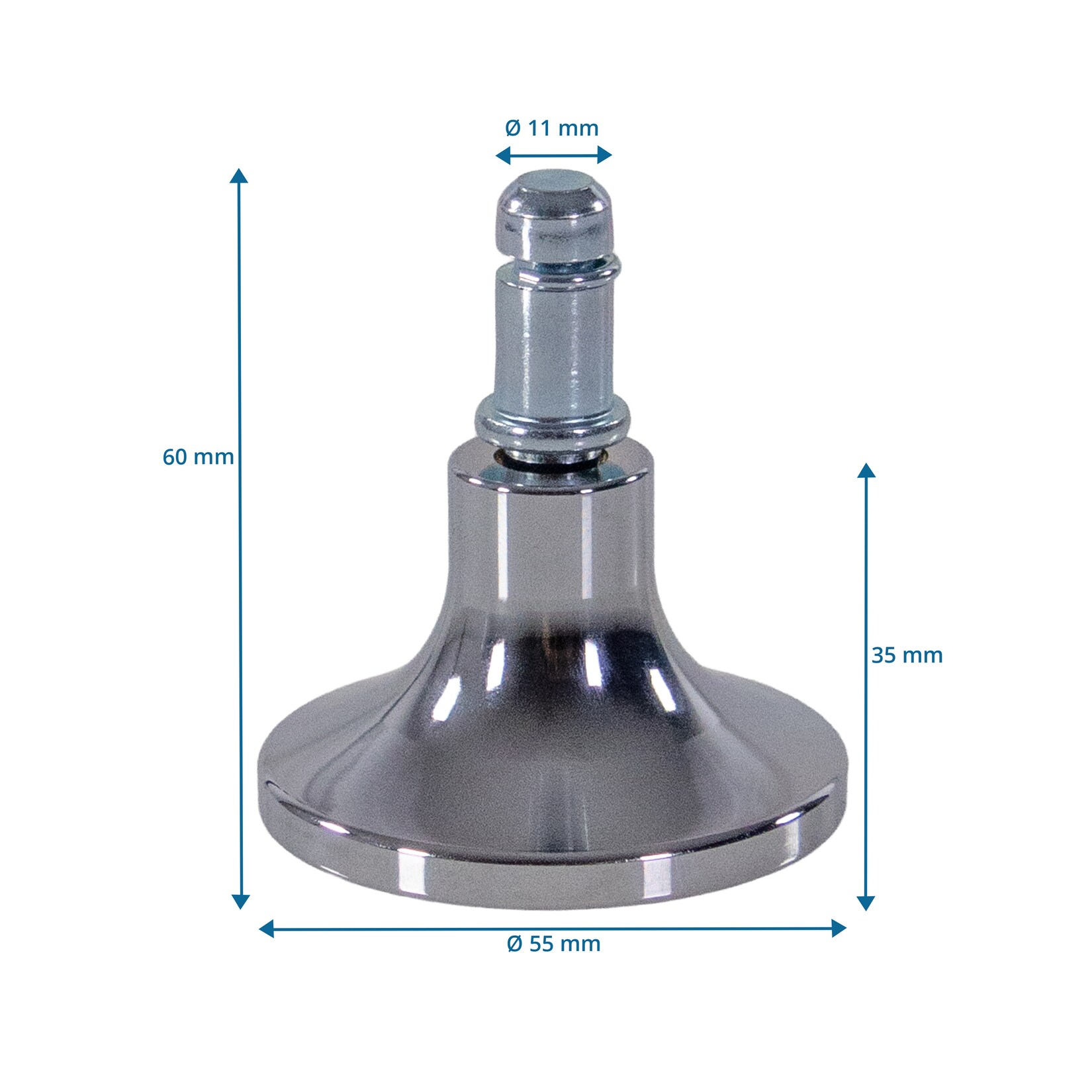 hjh OFFICE Bodengleiter STAND C Stuhlrollen Gleiter Aluminium Silber Stuhl 989 - 4064323108030