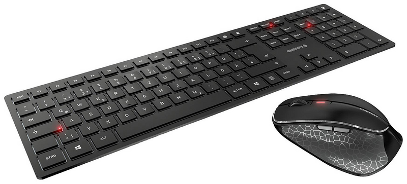 CHERRY DW 9500 SLIM Bluetooth Tastatur Funk Maus-Set Tastatur QWERTZ Schwarz