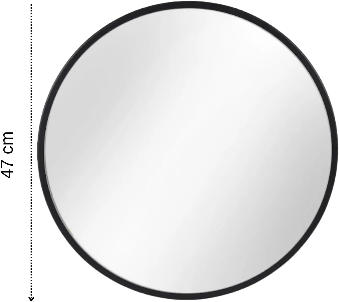 Gozos Spiegel Wandspiegel Obejo Spiegel Rund Montagematerial 47x47x3 Cm Schwarz B-Ware