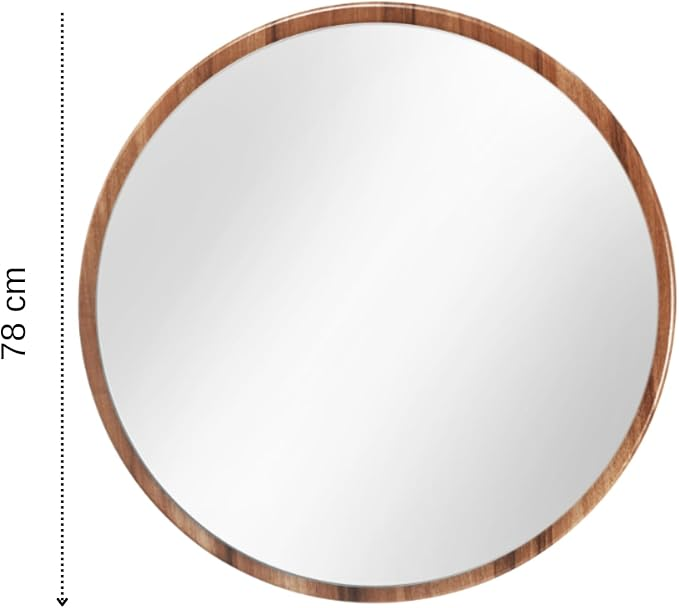 Gozos Obejo Wandspiegel Spiegel Wandspiegel Rund Holzspiegel 78x78x3cm Modern  B-Ware - 732131187908