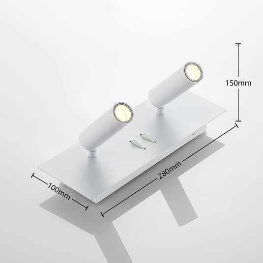 Lucande Magya LED-Wandleuchte Lampe Leuchte Wandleuchte Flurlampe weiß 4-flammig