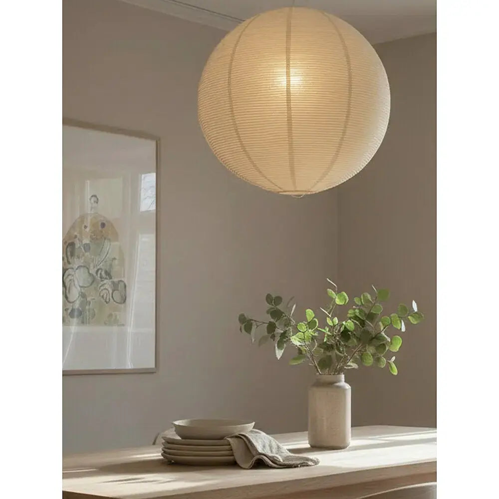 B-Ware Pr Home Lampenschirm Schirm Haru Papier Beige Reispapier Kugelform 50 Cm  - 7330976144112