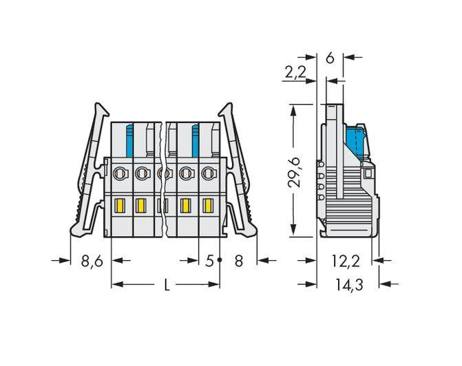 WAGO-Kabel 721 Buchsengehäusekabel Federleiste