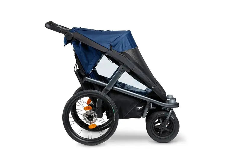 Tfk Fahrradanhänger Kinderwagen Velo 2 Kinder Transport Deichsel Marine Blau B-Ware