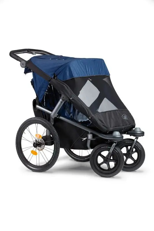 Tfk Fahrradanhänger Kinderwagen Velo 2 Kinder Transport Deichsel Marine Blau B-Ware
