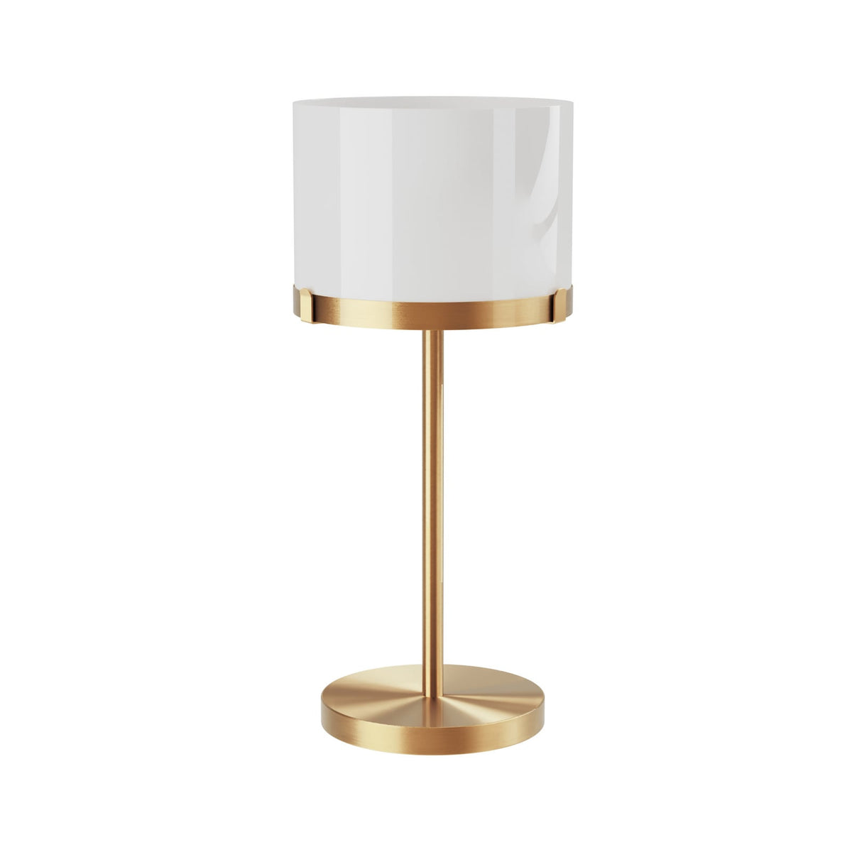 By Rydens Tischleuchte Lampe Marcel messing weiß Metall Glas 55 cm E27 LED - 7391741012395