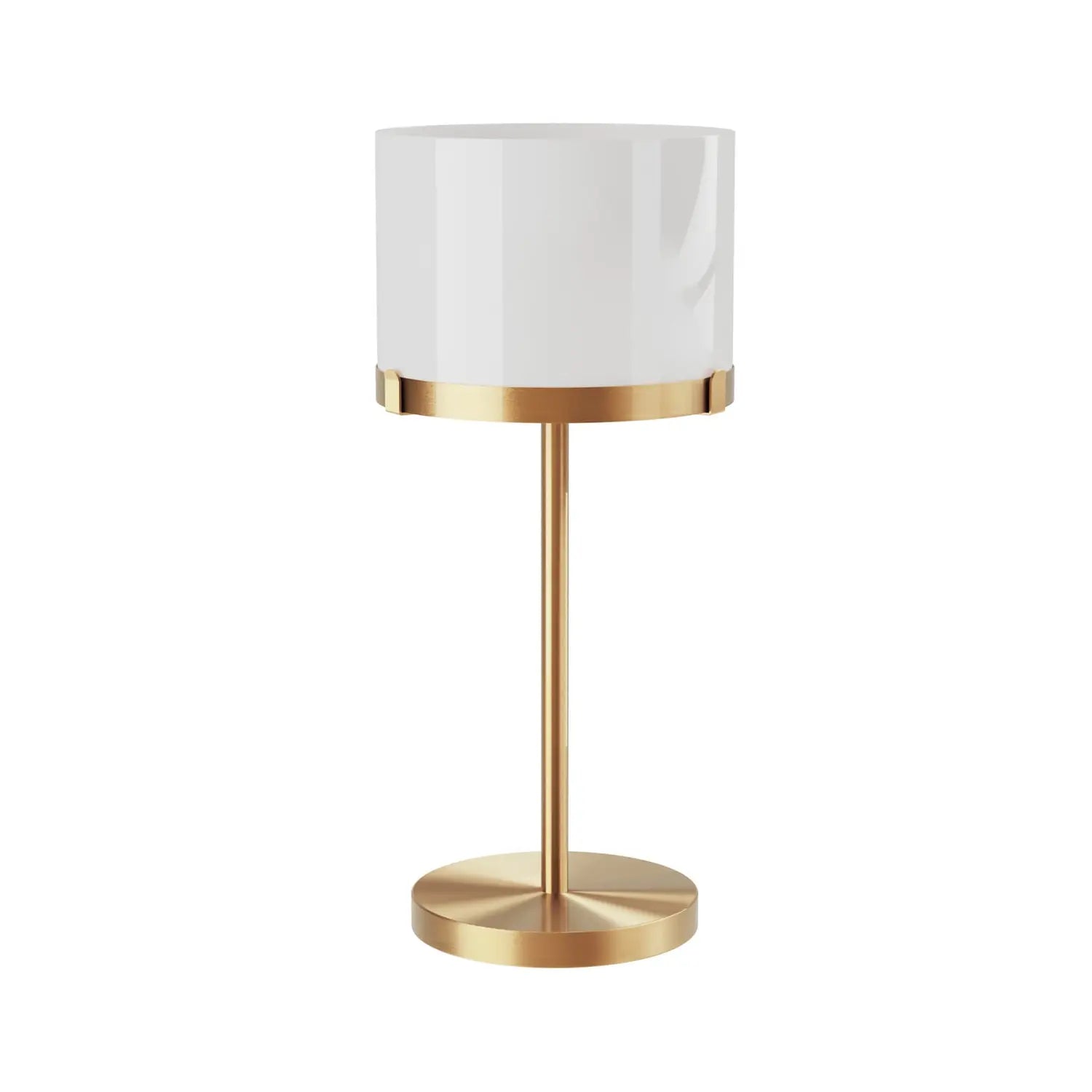 B-Ware By Rydens Tischleuchte Lampe Marcel Messing Weiß Metall Glas 55 Cm E27 Led - 7391741012395
