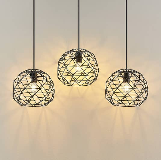 Lindby Paridimo Hängelampe Hängeleuchte Pendellampe Lampe Leuchte Stahl 3 Flg.   B-Ware - 4251911737950
