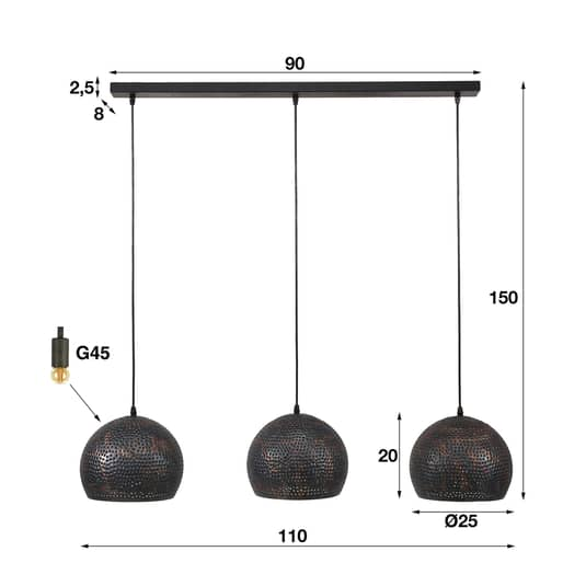 Suspension Punchray (produit de seconde main), plafonnier, lampe suspendue, douille E27