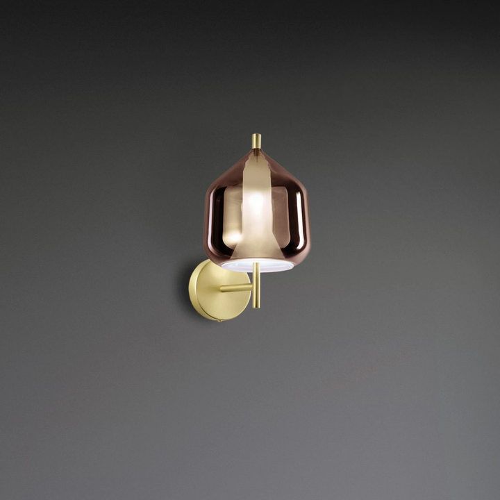 miloox by Sforzin Wandlampe X-Ray kupferfarben/goldfarben Höhe 27,5 cm Glas