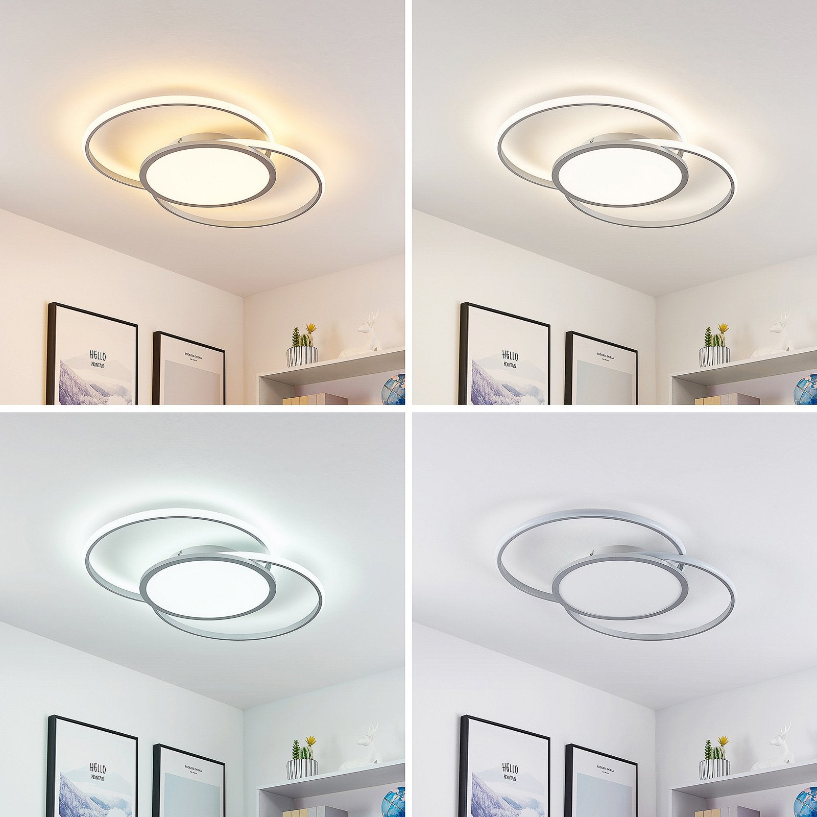 Lucande Deckenleuchte Deckenlampe LED Senne Silber Leuchte Lampe Wohnzimmer Mode - 4251096597646