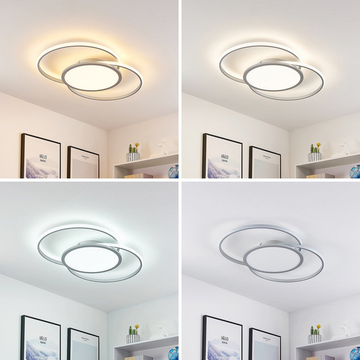 Lucande Deckenleuchte Deckenlampe LED Senne Silber Leuchte Lampe Wohnzimmer Mode - 4251096597646
